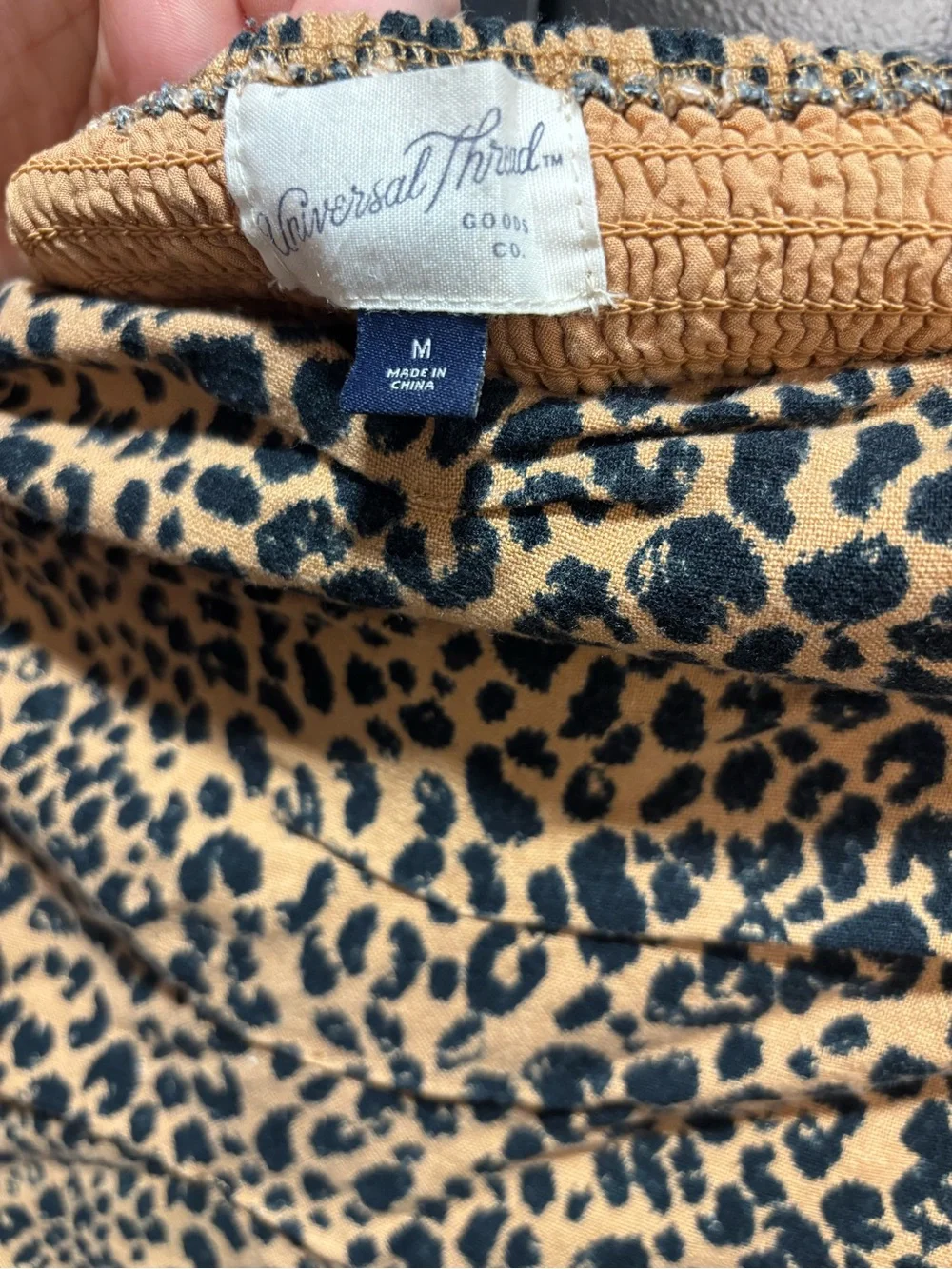 Leopard Print Women’s Maxi Strapless Dress - Tan & Black
